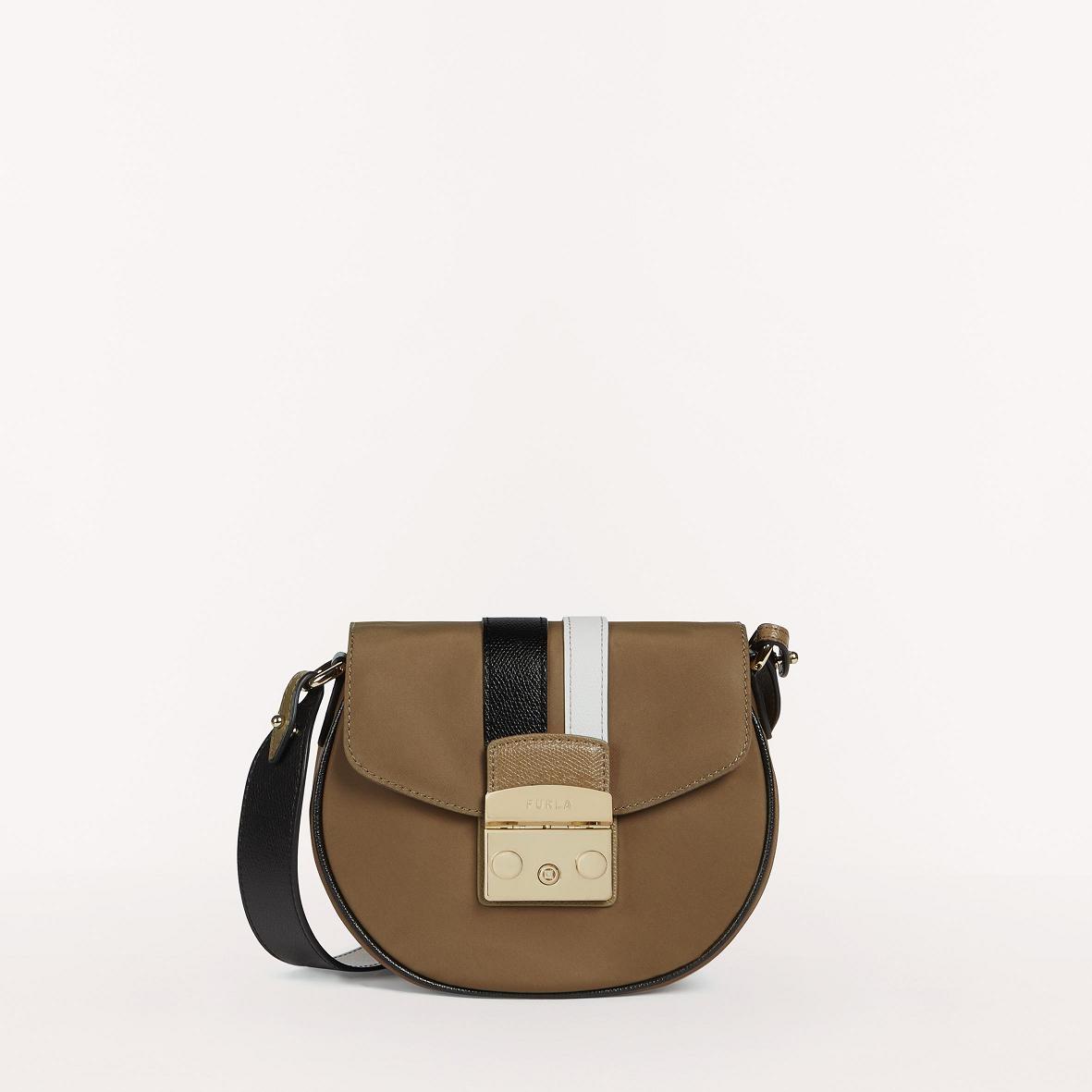 Furla Metropolis Vesker Oslo - Crossbody Dame Svart Hvite IVX397562